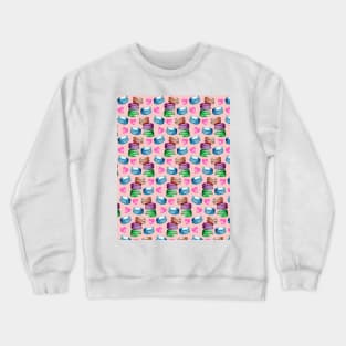 Sweet Macaron Dreams Watercolour Light Pink Background Crewneck Sweatshirt